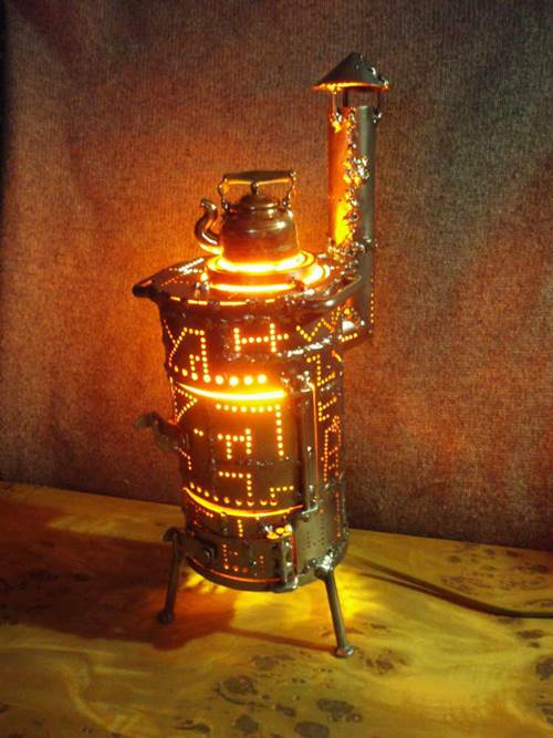 Aleksei Sigaev -  iron stove with copper kettle