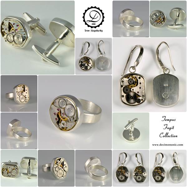 Tempus Fugit Collection | Steampunk sterling silver jewelry by Decimononic