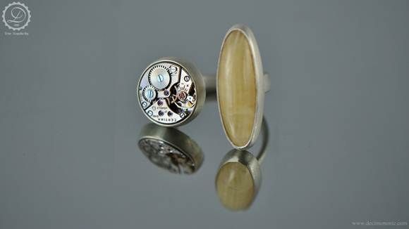 Decimononic - open ring with double bezel