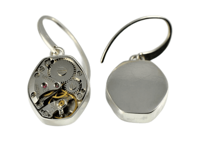 Gamma Earrings | 'Tempus Fugit Series' | Machinarium Collection by Decimononic - Image 2