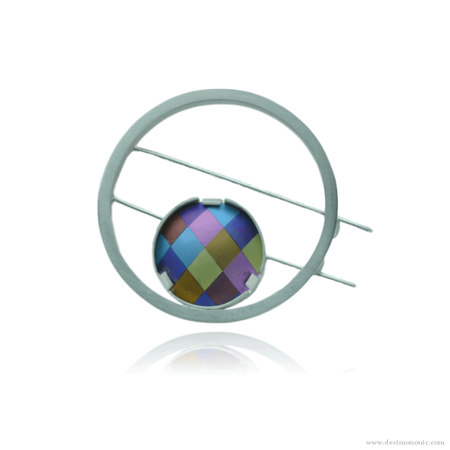 Emilie flöge tribute - Sterling silver and anodized titanium brooch by Decimononic
